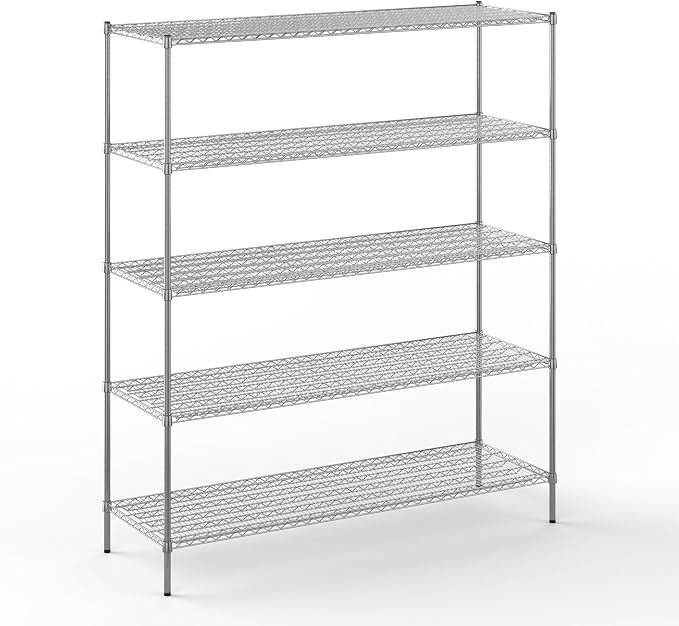 24" Deep x 72" Wide x 86" Height Wire Shelving Kit | 5-Tier | NSF Commercial by Regal+Altair