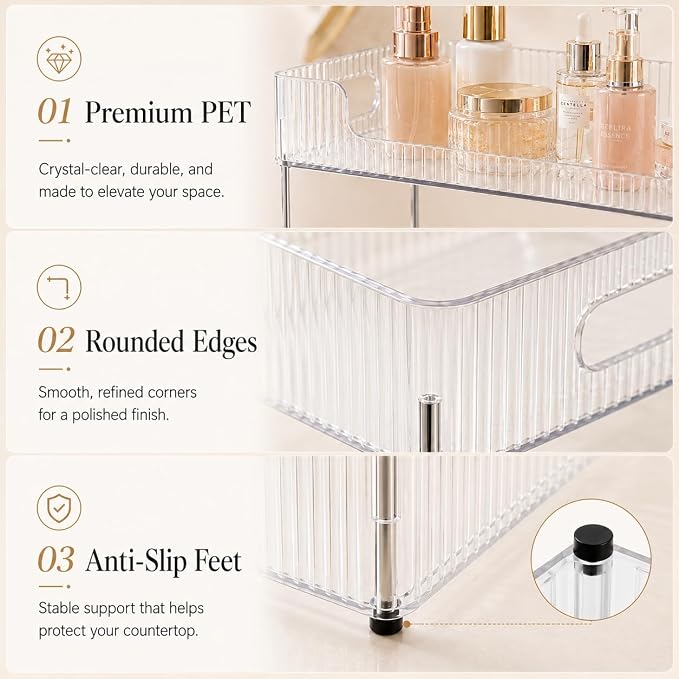 Goderewild 3 Tier Bathroom Counter Organizer, Fits A4 Size Makeup Organizer - Image 5