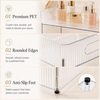 Goderewild 3 Tier Bathroom Counter Organizer, Fits A4 Size Makeup Organizer - Image 5