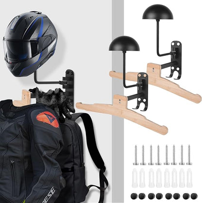 Motorcycle Helmet Rack Wall Mount 180 Degree Rotation Metal Bike Helmet Holder by Kikerike