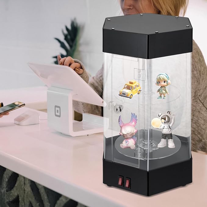 LED Electric Rotating Acrylic Display Case, Jewelry Display Case, Free Standing - Image 8