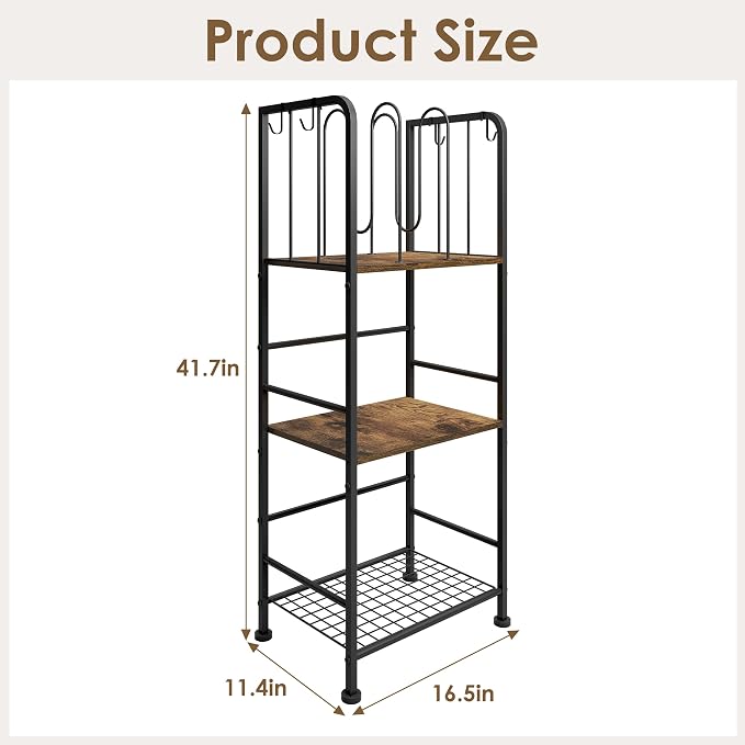 3-Tier Freestanding Cabinet Towel Rack Metal Stand | M-shaped detachable - Image 7