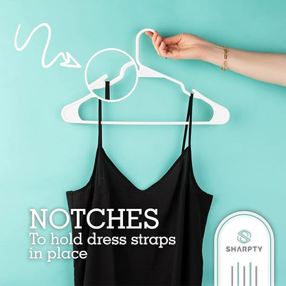 Sharpty Plastic Hangers, 35 Pack, Space Saving, Heavy Duty - Image 4