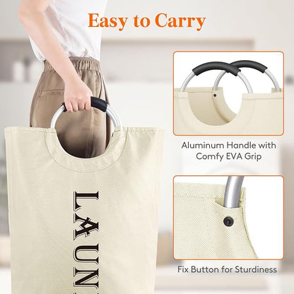 Lifewit 120L 2-Pack Large Laundry Basket, Collapsible Laundry Hamper - Image 3