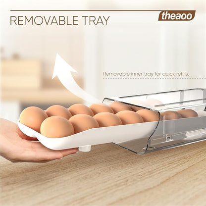 theaoo Egg Holder for Fridge, Automatic Rolling Egg Container for Refrigerator - Image 4