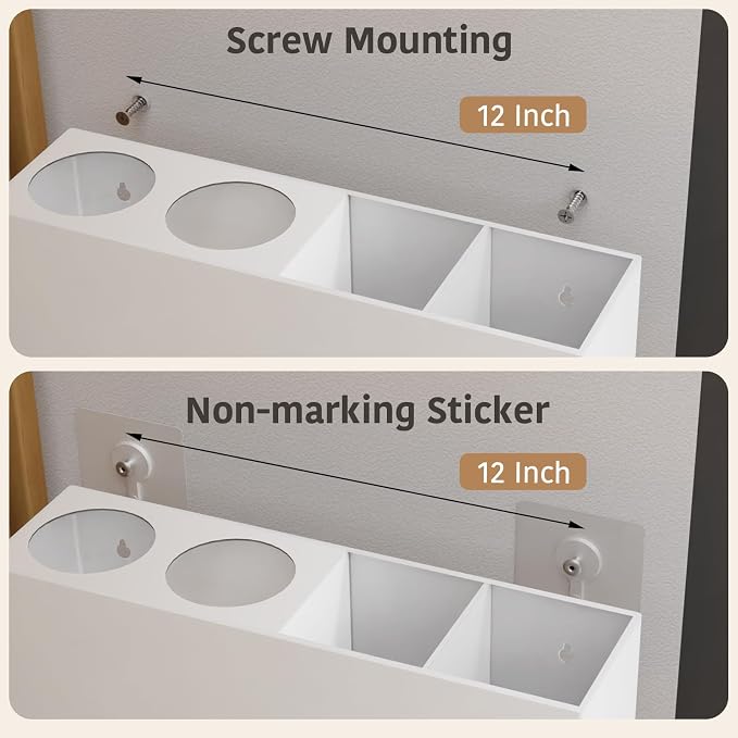Wall Mount Hair Tool Organizer, Acrylic Hair Dryer Holder - Image 7