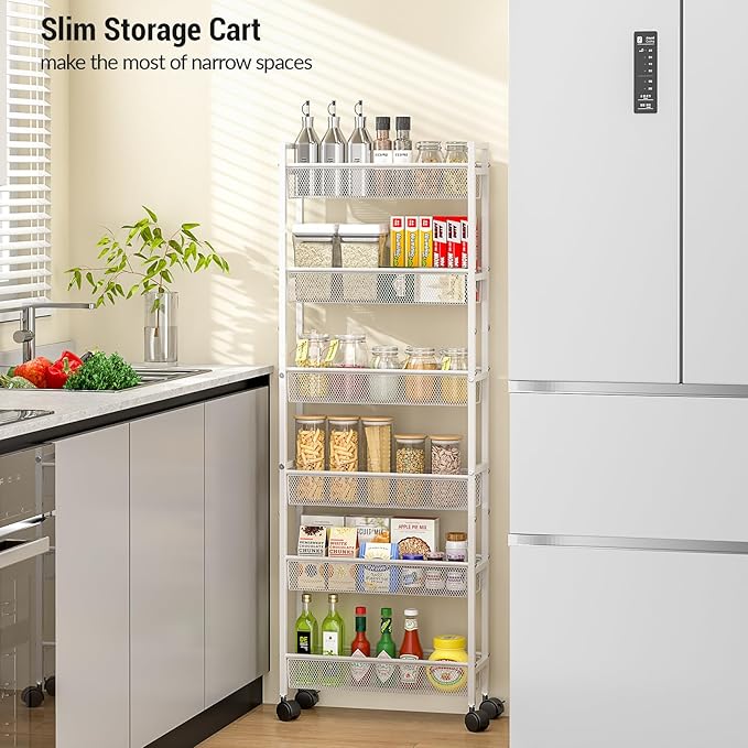 6 Tier Slim Storage Cart, Narrow Cart - Image 6