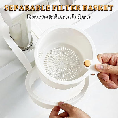 Sink Strainer Basket with One-Touch Drain Mesh, Snap-On Strap & Detachable - Image 4