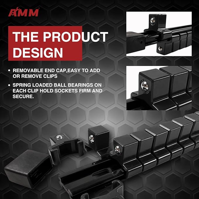 AMM 9-Piece Socket Organizer, 1/2 inch, 3/8 inch and 1/4 inch Drive ABS - Image 3