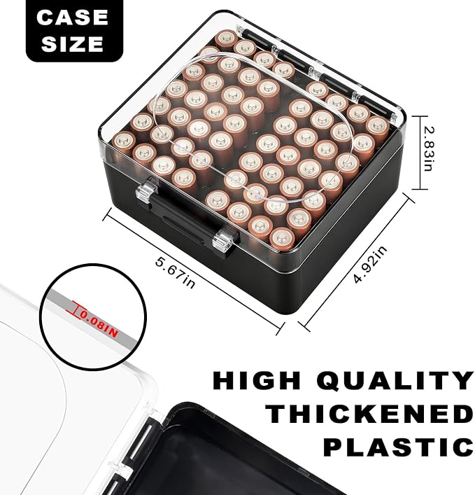 FULLCASE Battery Storage Organizer Box, Holder Container - Image 4