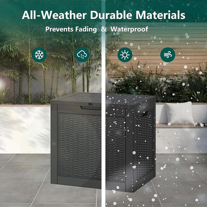 31 Gallon Outdoor Storage Deck Box Waterproof, Garden Tool, Backyard Cushion - Image 8