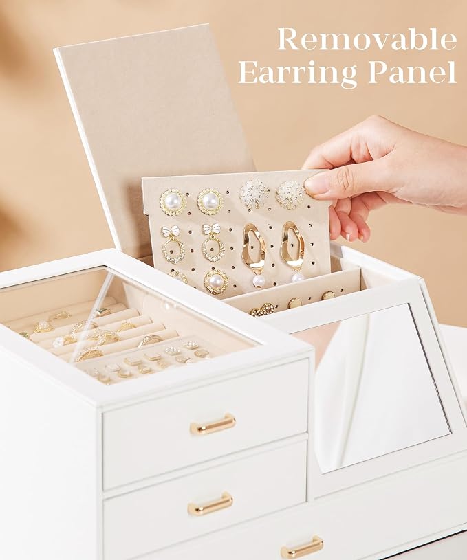 Homde Women Mirror Jewelry Box: Organizer Case - Image 5