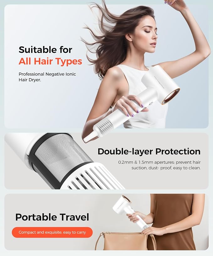 Hair Dryer, 150000 RPM High-Speed Blow Dryer - Image 8
