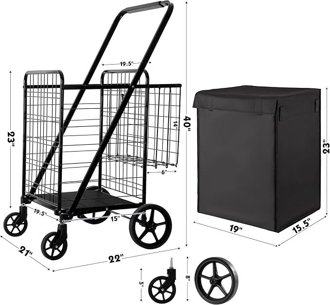 BIEAMA Folding Shopping Cart - Image 3