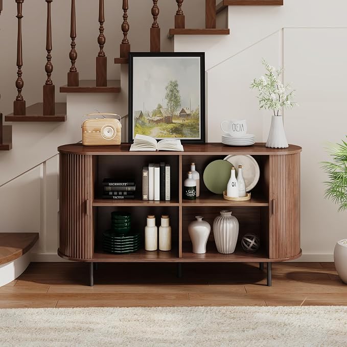 Buffet Sideboard Cabinet with Storage, Modern Accent Coffee Bar Console Table - Image 3