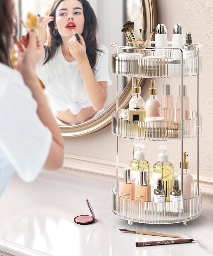 360° Rotating Makeup Organizer for Vanity, Skincare Perfume Organizers and - Image 3