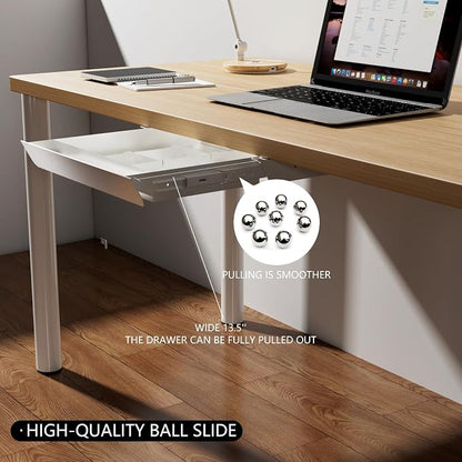 White Under Desk Sliding Pull-out Drawer - Image 5