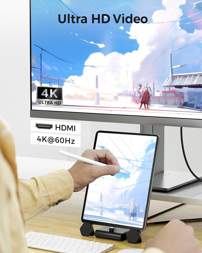 Cable Matters 5-in-1 iPhone 16/15 USB C Hub, 4K@60Hz HDMI | iPad Docking Stand - Image 2