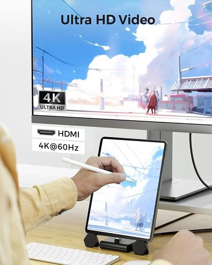 Cable Matters 5-in-1 iPhone 16/15 USB C Hub, 4K@60Hz HDMI | iPad Docking Stand - Image 2