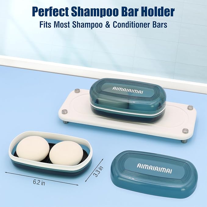 Shampoo Bar Holder Travel Case for Two Bars – Compatible - Image 2