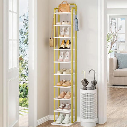 Hzuaneri 10 Tiers Vertical Shoe Rack, Narrow Shoe Tower, Tall Shoes Shelf by Hzuaneri