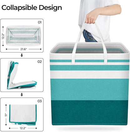 HomeHacks 2-Pack Large Laundry Basket, Waterproof, Freestanding Laundry Hamper - Image 8