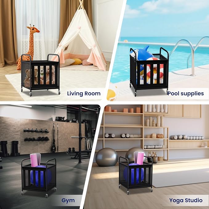Ball Storage Cart, Sports Equipment Organizer - Image 6