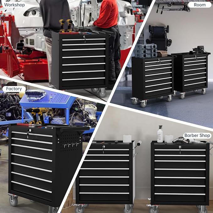 7-Drawer Tool Chest, Rolling Tool Cart - Image 7