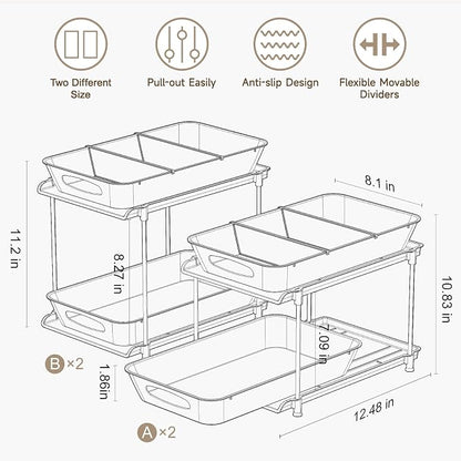 Sevenblue 4-Pack 2-Tier Under Sink Organizer - Image 2
