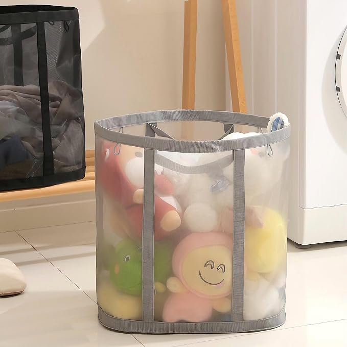 Mesh Bag with Handles, Collapsible Laundry Basket, Foldable Laundry Bag - Image 5