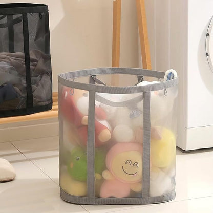 Mesh Bag with Handles, Collapsible Laundry Basket, Foldable Laundry Bag - Image 5