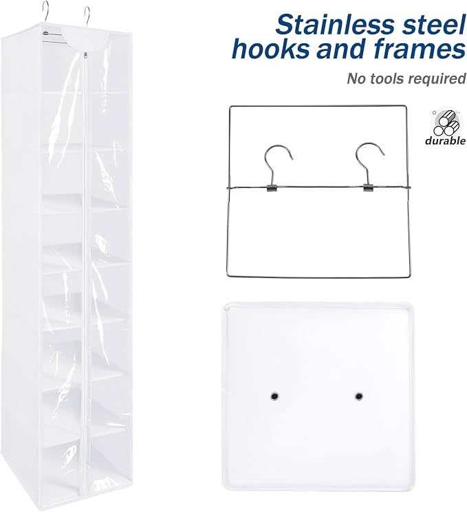 Libeder Hanging Closet Organizer, 8-Shelf Wardrobe Clothes Storage Organizer - Image 6