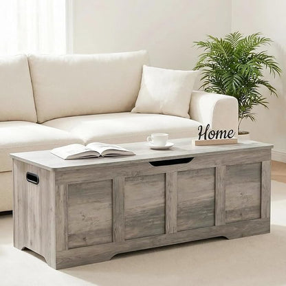 Timberer 47.2" Wooden Storage Chest, Extra Large Storage Trunk | Storage Bench - Image 7