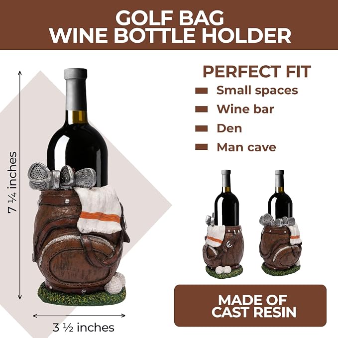 Golf Bag Wine Bottle Holder Decorative Bar Decor Single Bottle Holder - Image 8