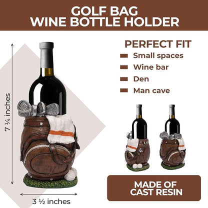 Golf Bag Wine Bottle Holder Decorative Bar Decor Single Bottle Holder - Image 3