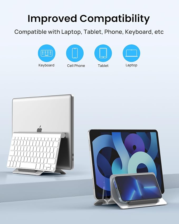 SODI Vertical Laptop Stand for Desk, Gravity Auto Lock Vertical MacBook Stand - Image 4