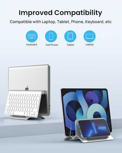 SODI Vertical Laptop Stand for Desk, Gravity Auto Lock Vertical MacBook Stand - Image 4