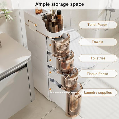 VECELO 4-Tier Slim Bathroom Storage Cabinet - Image 5