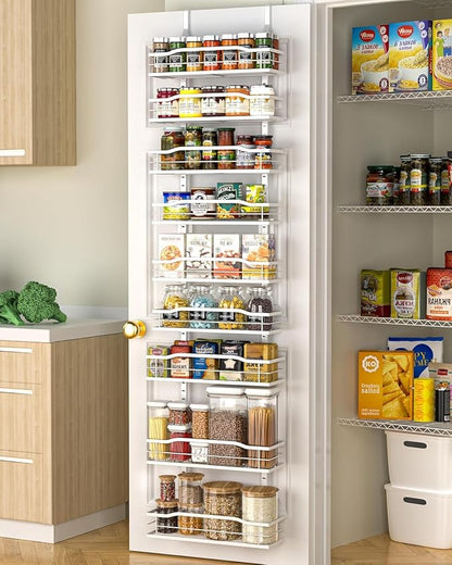 Moforoco White Narrow 9-Tier Over The Door Pantry Organizer, Pantry by MOFOROCO