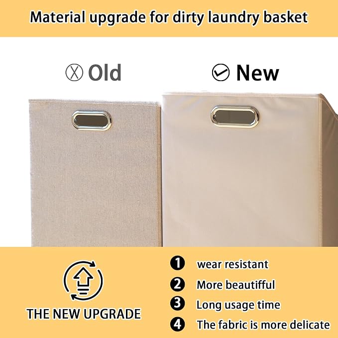Bamboo Laundry Hamper with 3 Tier Shelves & Tilt Out Basket, Laundry Baskets - Image 8