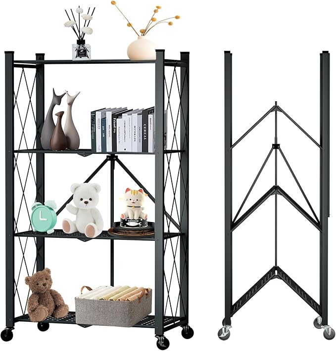 4 Tier Foldable Storage Shelf by YUANJIMI