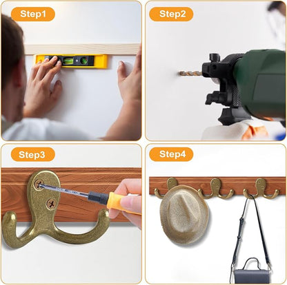 20 Pack Coat Hooks Wall Hooks for Hanging, Heavy Duty Double Prong Metal Hook - Image 7