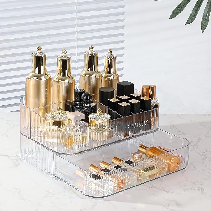 Makeup Organizer with Drawers Stackable Skincare Cosmetic Makeup organization - Image 2