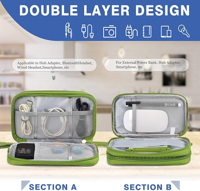 CAAORDKSO Electronic Organizer Travel Cable Accessories Bag, Tech Pouch - Image 5