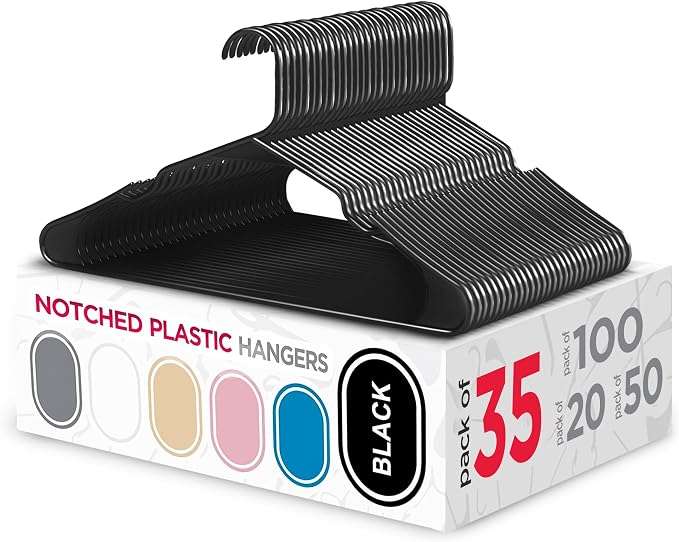 Sharpty Plastic Hangers, 35 Pack, Space Saving, Heavy Duty by Sharpty