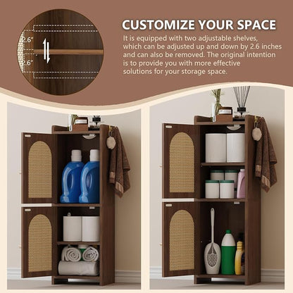 Arbuxzuy Rattan Bathroom Storage Cabinet - Image 7