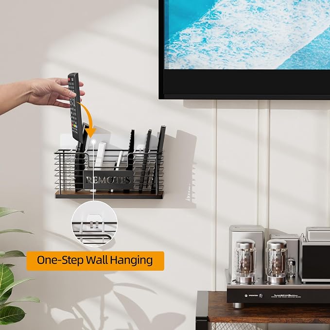 Remote Control Holder, 7-Slot TV Remote Holder Wall Mount, Universal Remote - Image 3