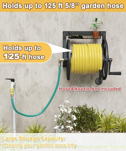 Artigarden Triangle Wall Mounted Garden Hose Reel, Outdoor Heavy-Duty Water - Image 3