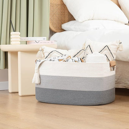 danpinera Large Woven Basket 25’’*16’’*16’’ 108L Woven Baskets - Image 5