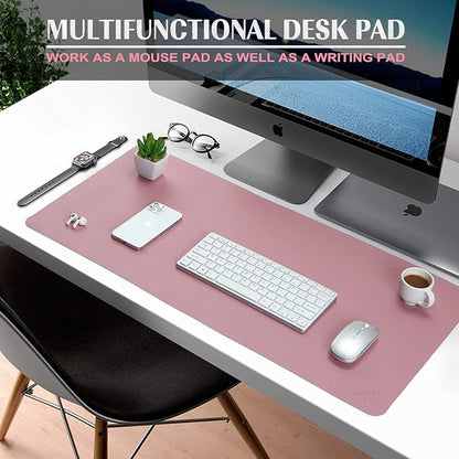 K KNODEL Small Office Leather Desk Mat, Mouse and Keyboard Pad, Computer and - Image 2